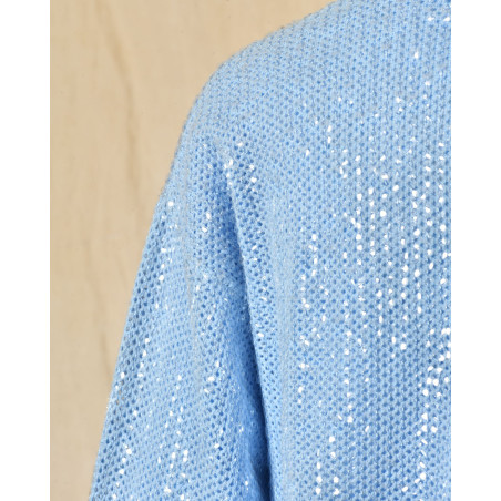 Cardigan à sequins bleu pastel Parosh