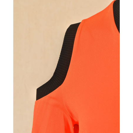 Top fluide orange à épaules dénudées Givenchy