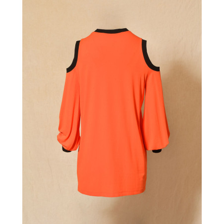 Top fluide orange à épaules dénudées Givenchy