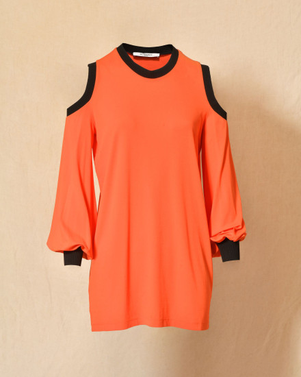 Top fluide orange à épaules dénudées Givenchy