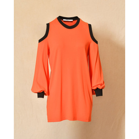 Top fluide orange à épaules dénudées Givenchy