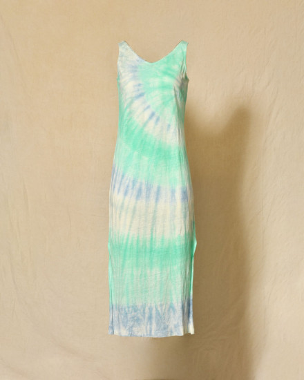 Robe en lin sans manches tie & dye verte et bleue Ma Petite Capsule