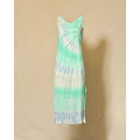Robe en lin sans manches tie & dye verte et bleue Ma Petite Capsule