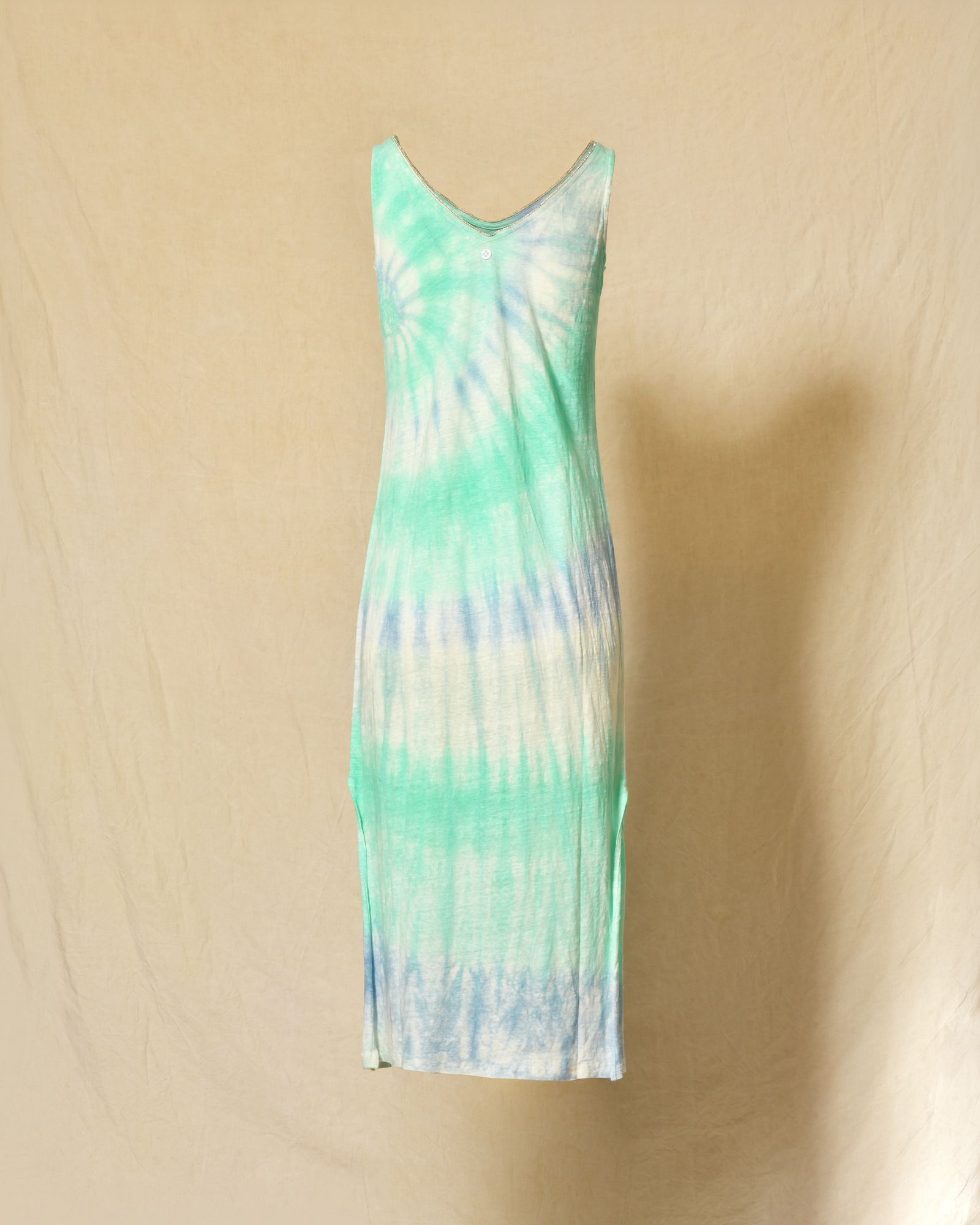 Robe en lin sans manches tie & dye verte et bleue Ma Petite Capsule