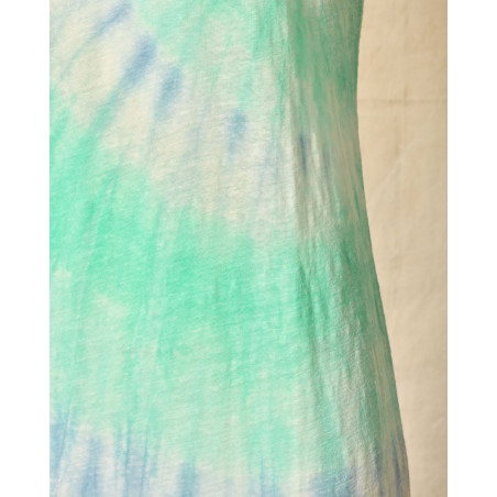 Robe en lin sans manches tie & dye verte et bleue Ma Petite Capsule
