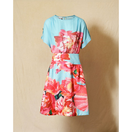 Robe patineuse à imprimé floral multicolore Edward Achour
