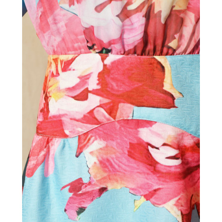 Robe patineuse à imprimé floral multicolore Edward Achour