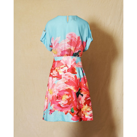 Robe patineuse à imprimé floral multicolore Edward Achour