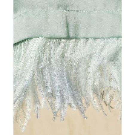 Blouse en satin à plumes amovible Maison Père