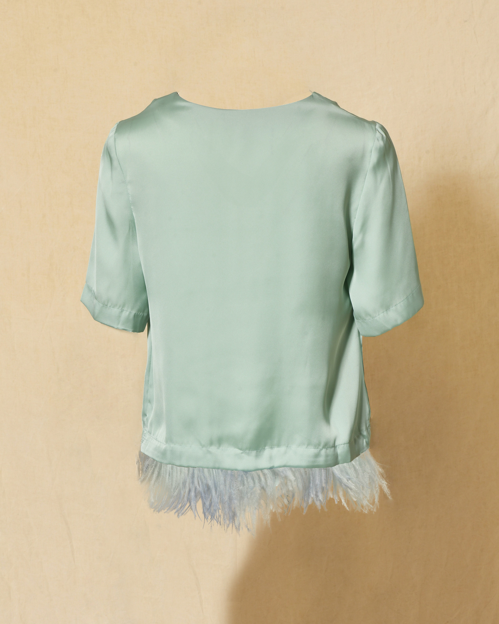 Blouse en satin à plumes amovible Maison Père