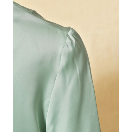Blouse en satin à plumes amovible Maison Père