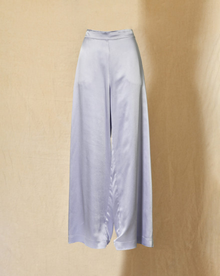 Pantalon en satin violet Clips