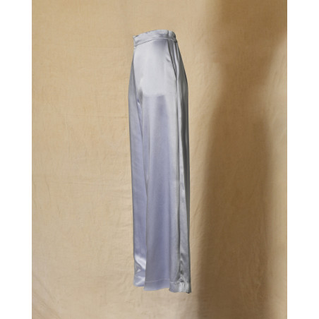 Pantalon en satin violet Clips
