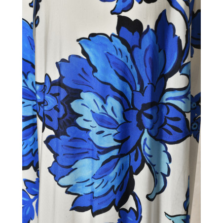 Pantalon en viscose à imprimé floral bleu Clips