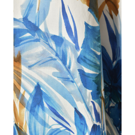 Pantalon blanc large à imprimé florale Lady Cotton