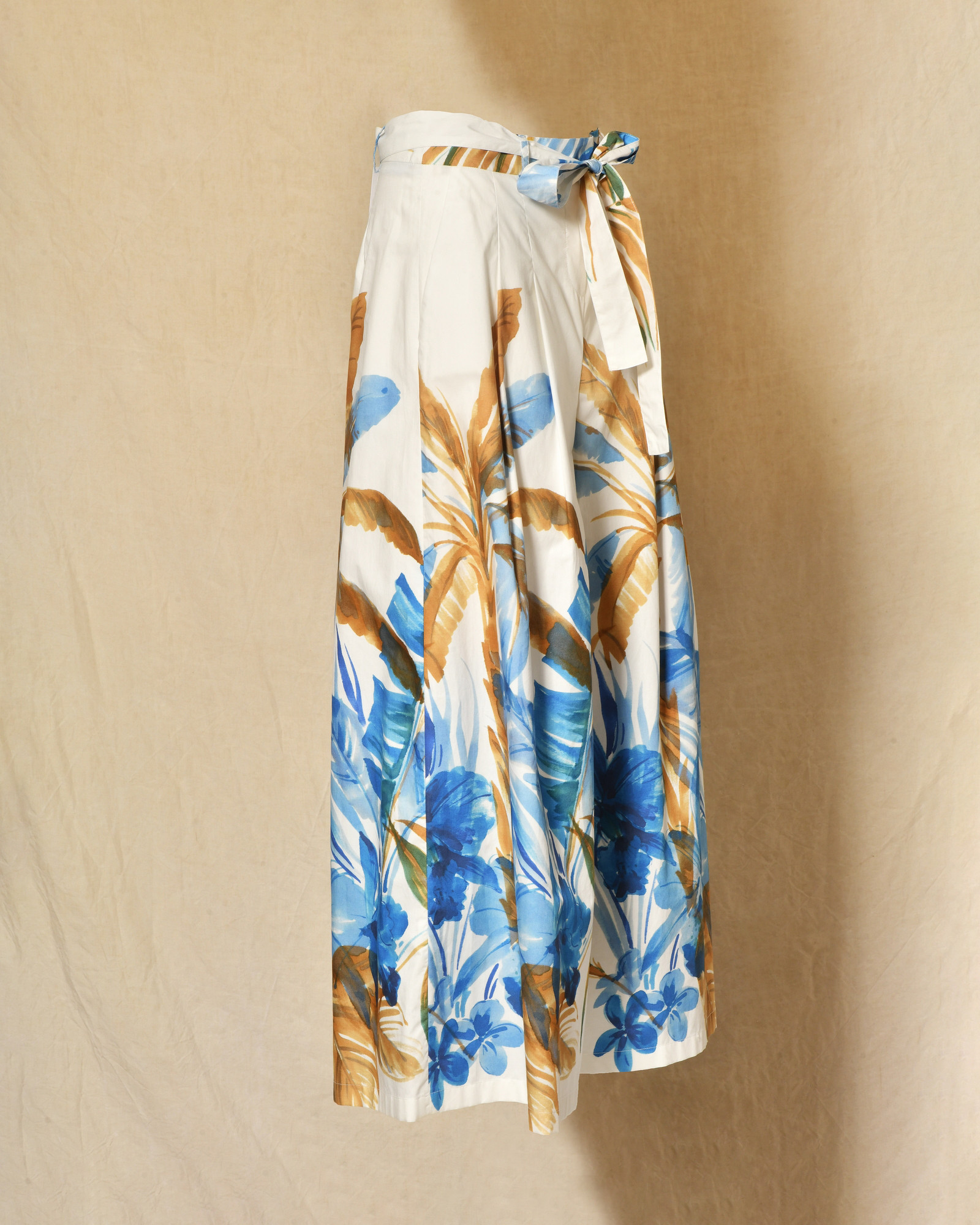 Pantalon blanc large à imprimé florale Lady Cotton