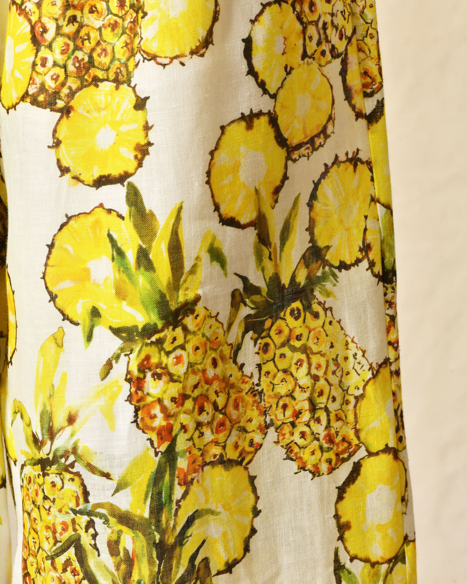 Pantalon en lin fluide imprimé ananas Lady Cotton