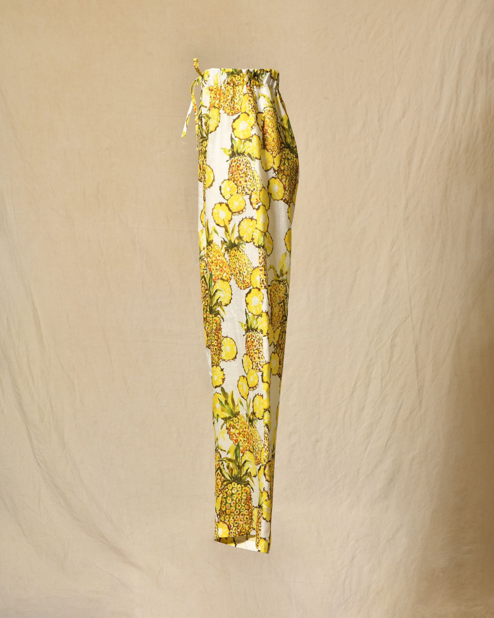 Pantalon en lin fluide imprimé ananas Lady Cotton