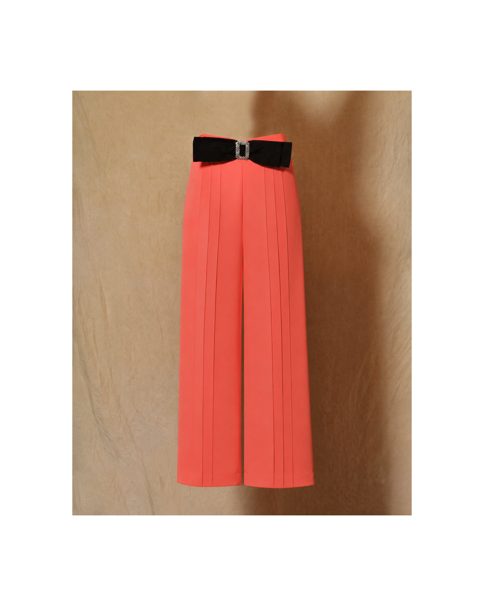 Pantalon corail avec noeud à strass Edward Achour