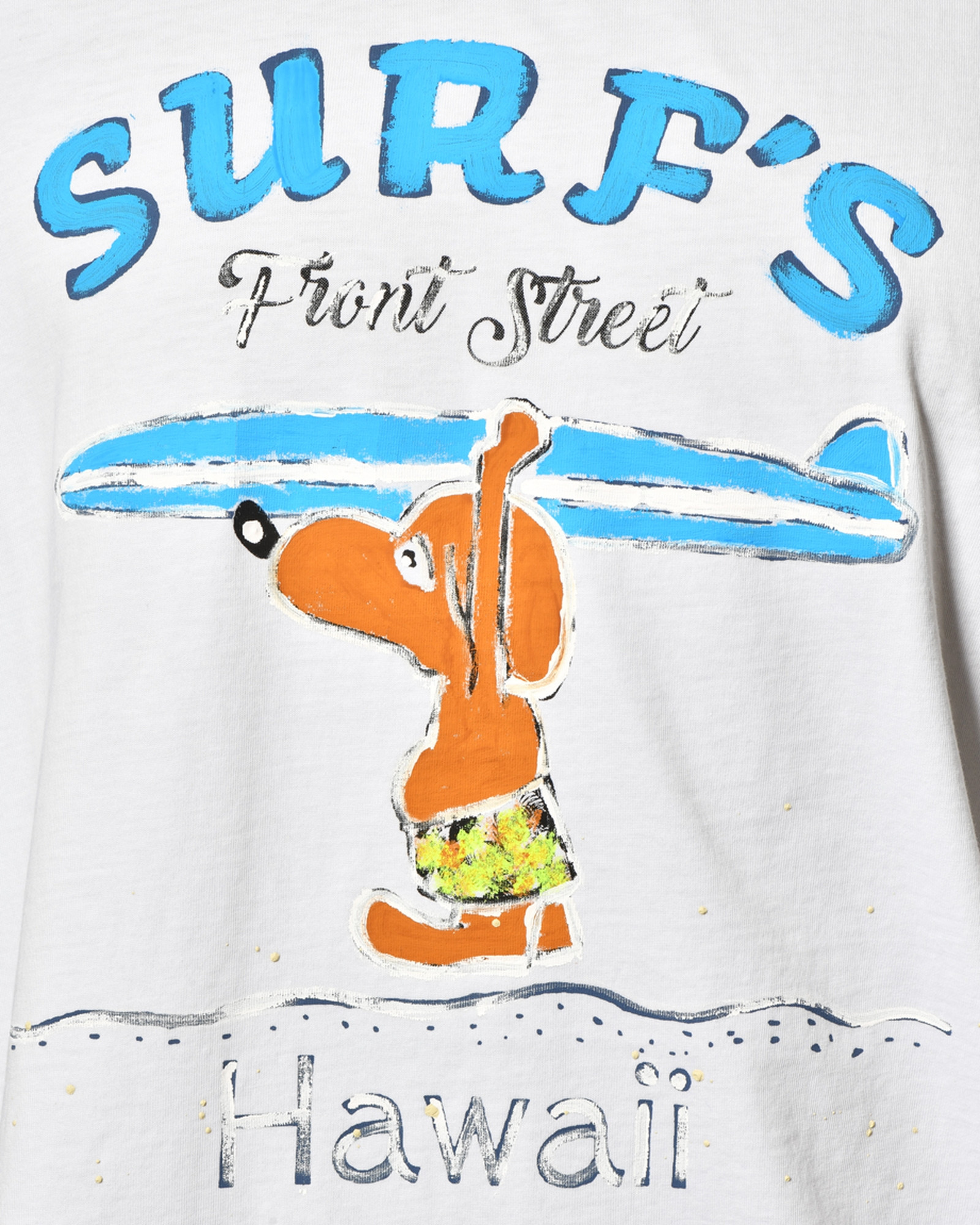 T-shirt blanc à flocage surf Front Street