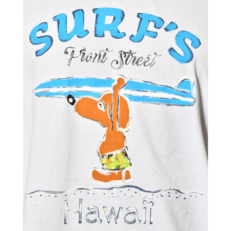 T-shirt blanc à flocage surf Front Street