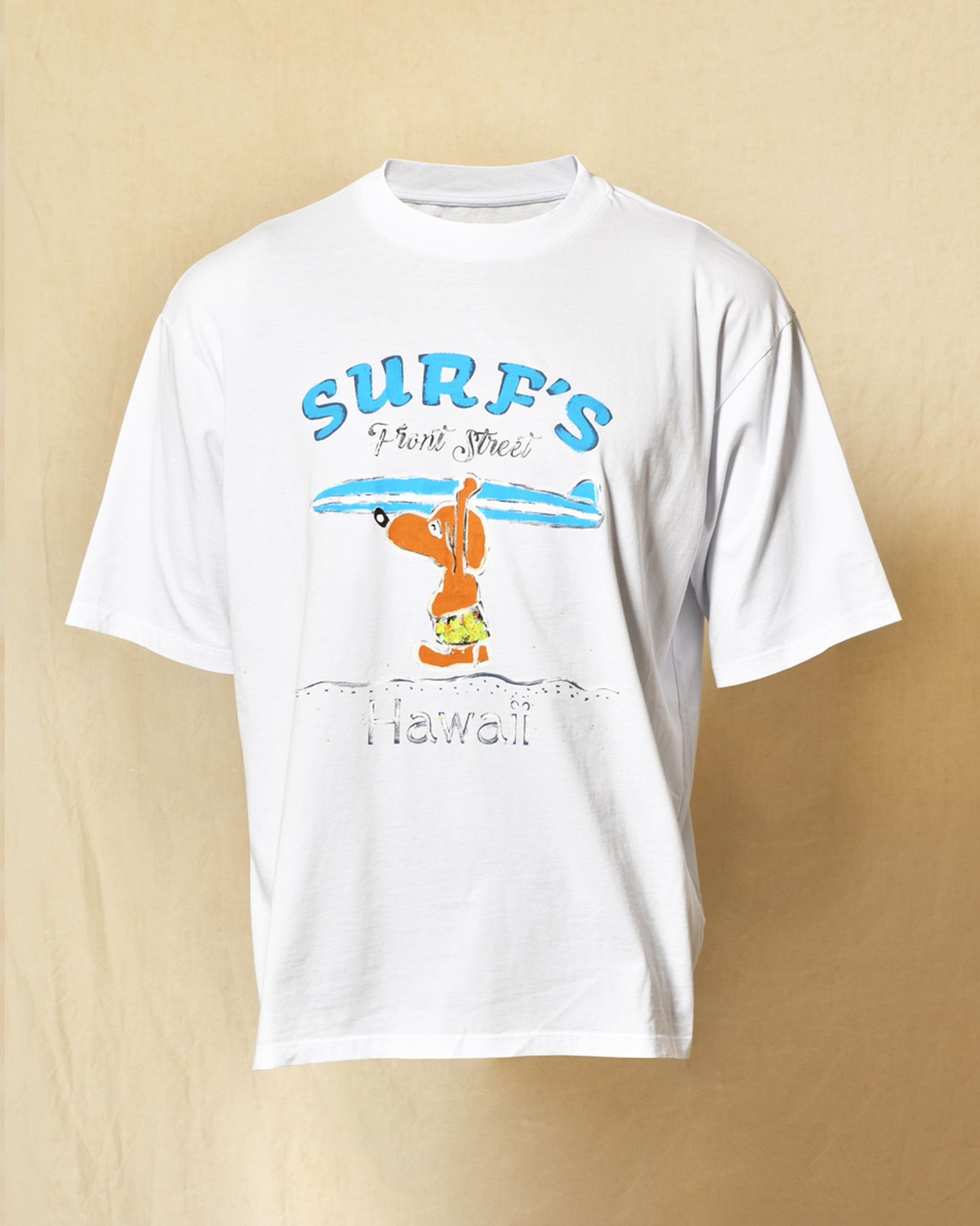 T-shirt blanc à flocage surf Front Street