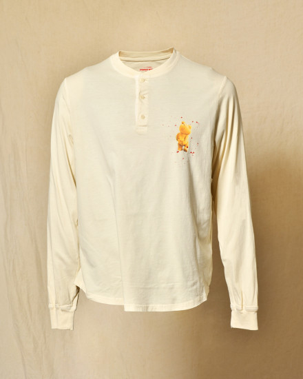 T-shirt écru col tunisien ourson Front Street