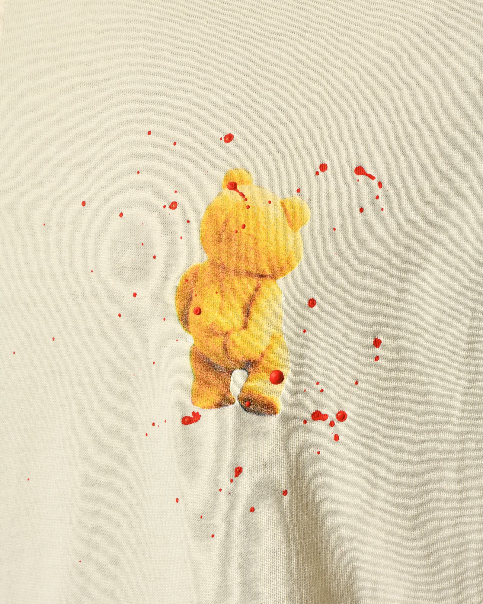 T-shirt écru col tunisien ourson Front Street