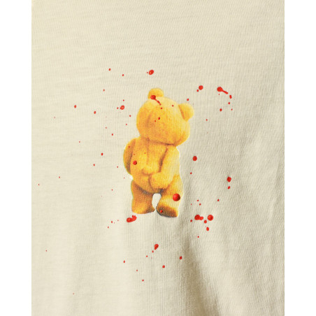 T-shirt écru col tunisien ourson Front Street