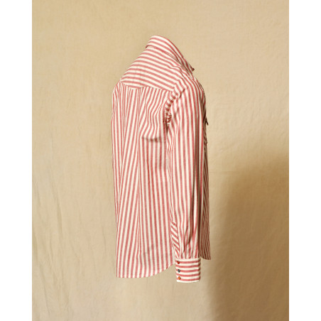 Chemise à rayures rouges Front Street