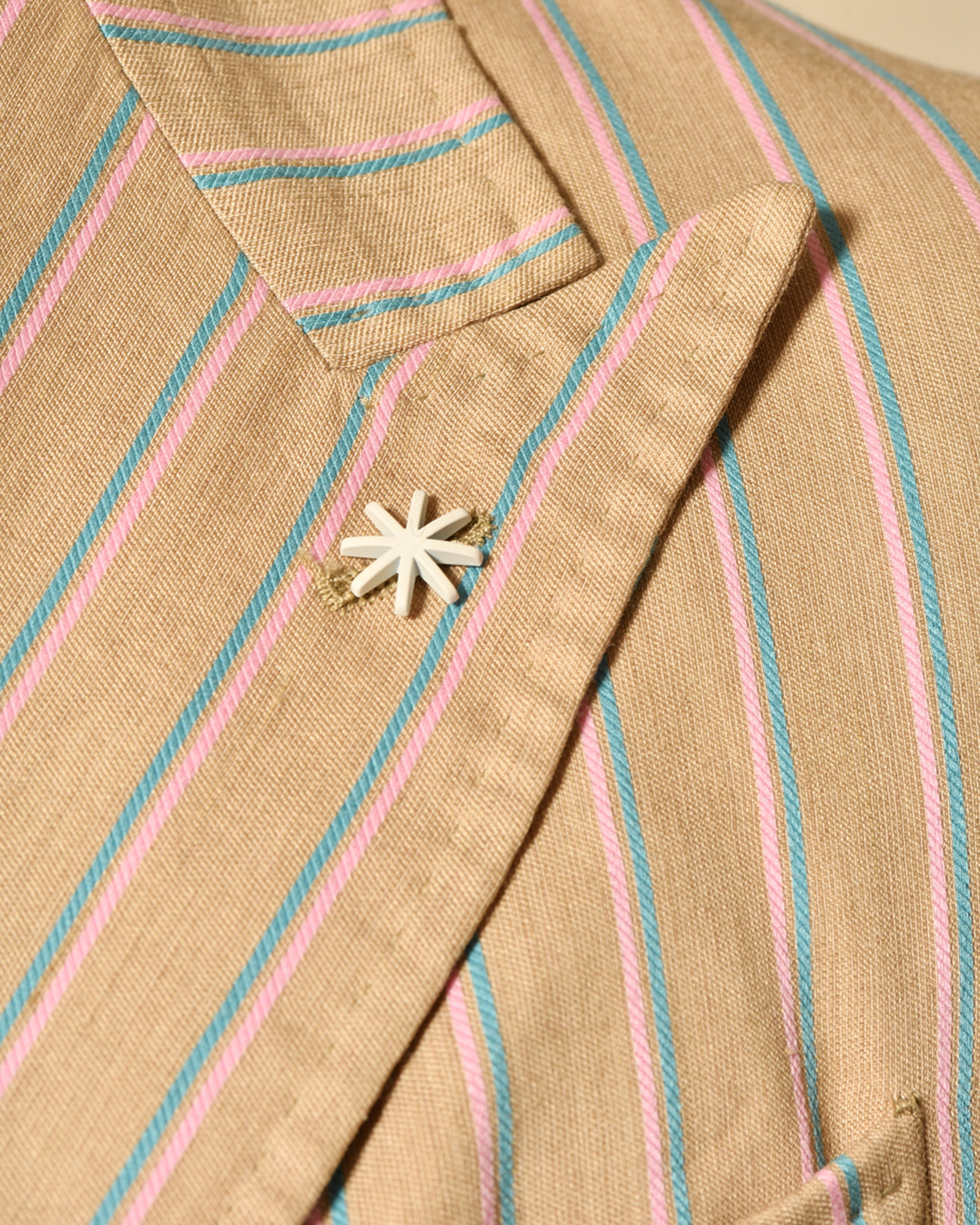Veste blazer lin beige à rayures Manuel Ritz