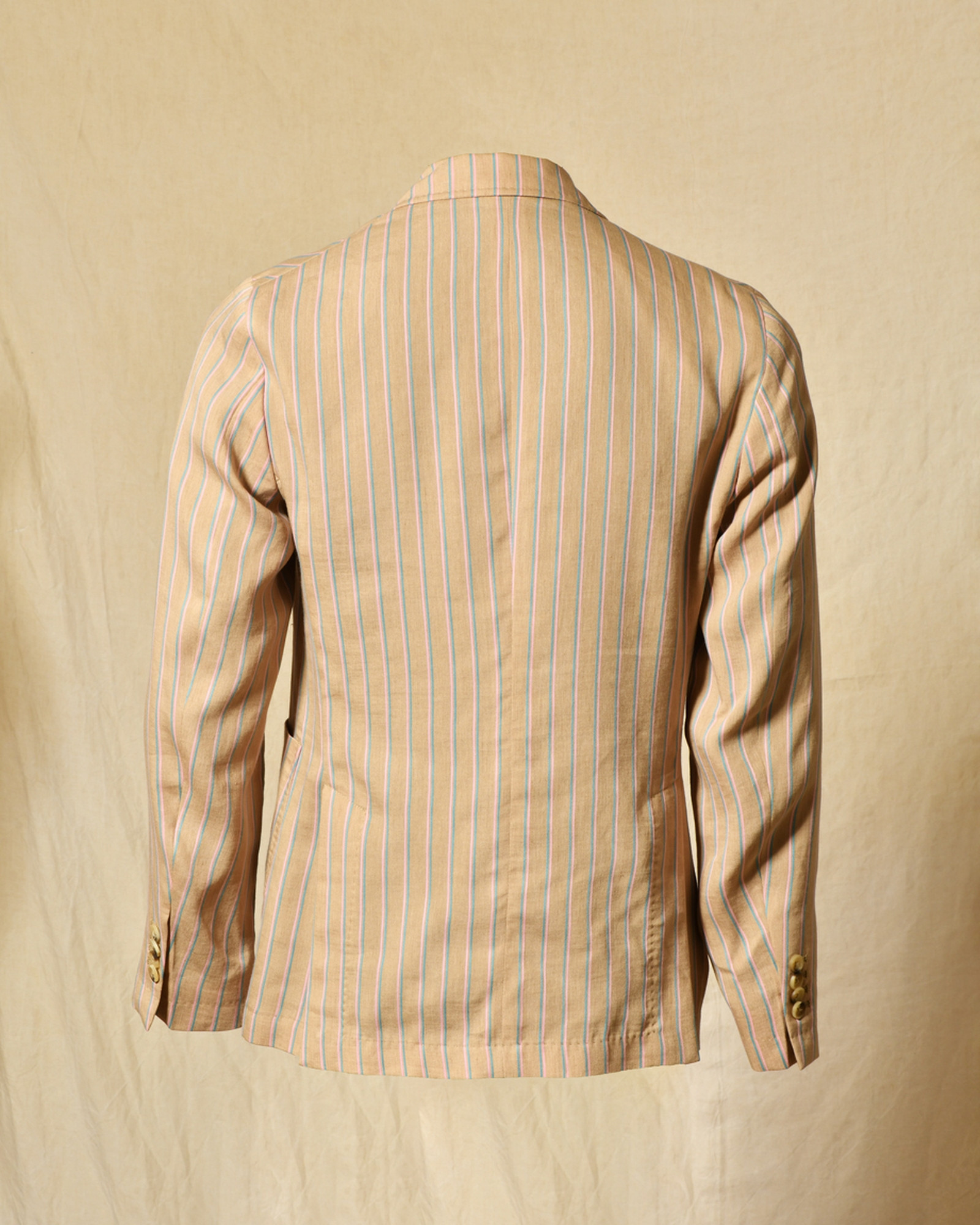 Veste blazer lin beige à rayures Manuel Ritz