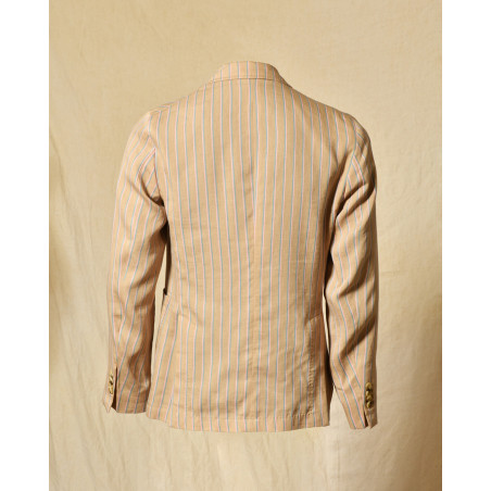 Veste blazer lin beige à rayures Manuel Ritz