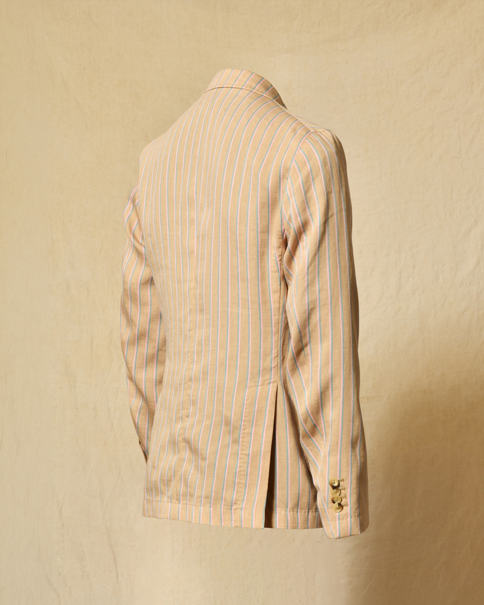 Veste blazer lin beige à rayures Manuel Ritz