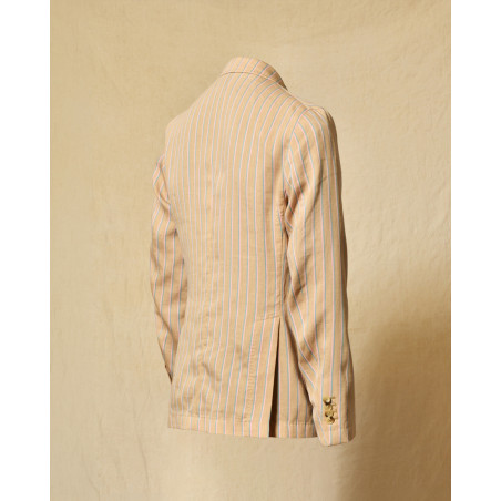 Veste blazer lin beige à rayures Manuel Ritz