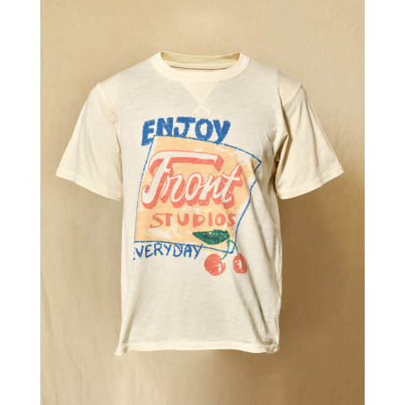 T-shirt écru à flocage fantaisie Front Street