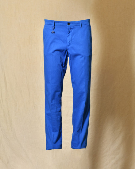 Pantalon en lin bleu Manuel Ritz