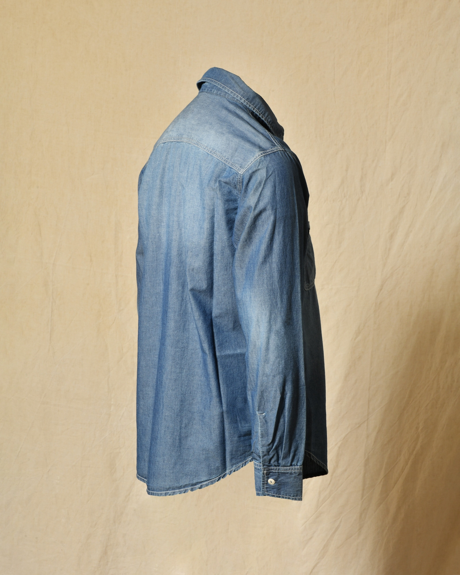 Chemise en denim bleu à broderie ourson Front Street