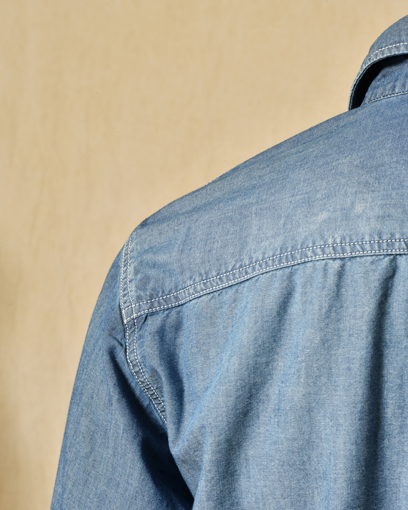Chemise en denim bleu à broderie ourson Front Street
