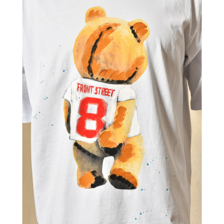 T-shirt blanc à flocage ourson Front Street