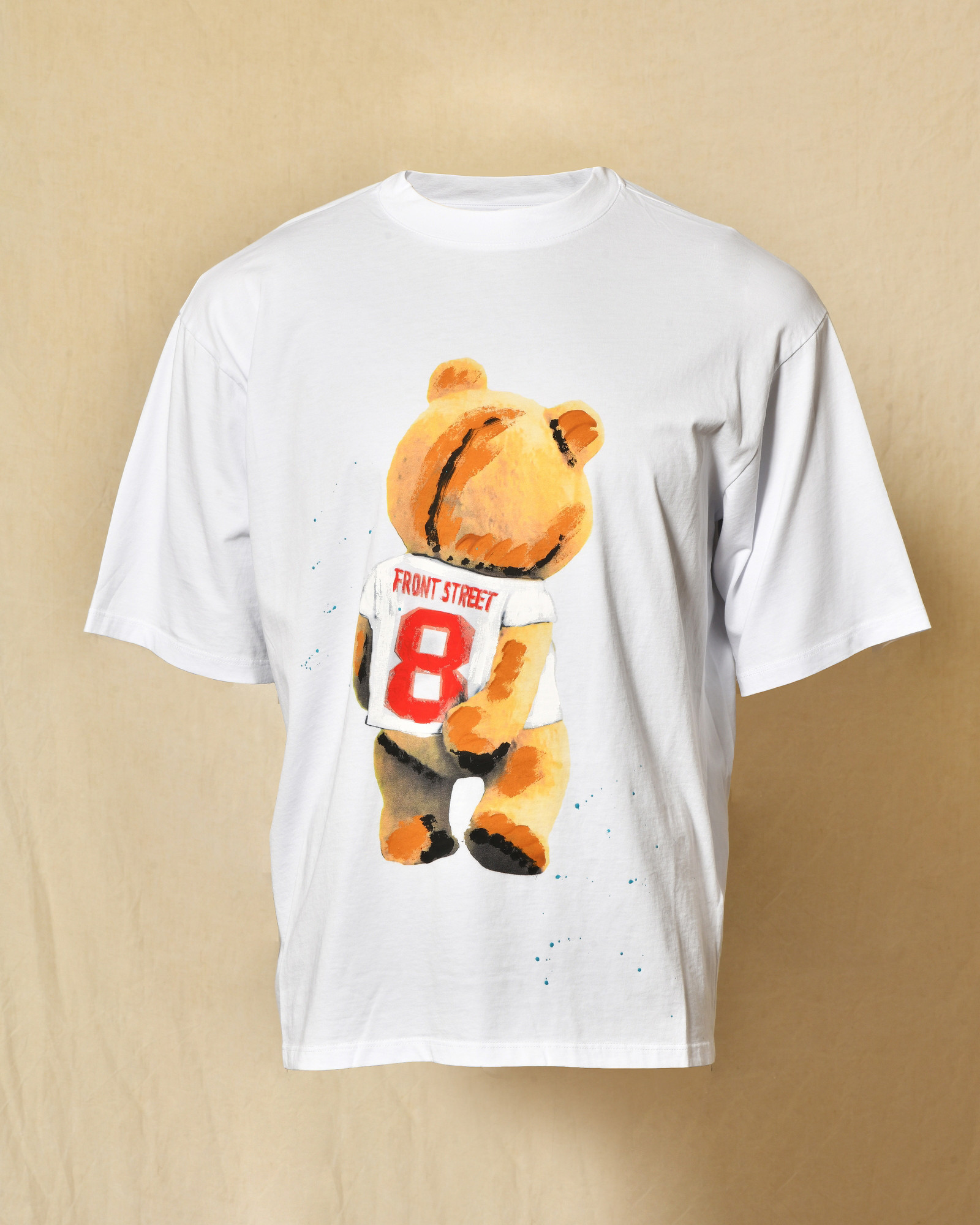 T-shirt blanc à flocage ourson Front Street