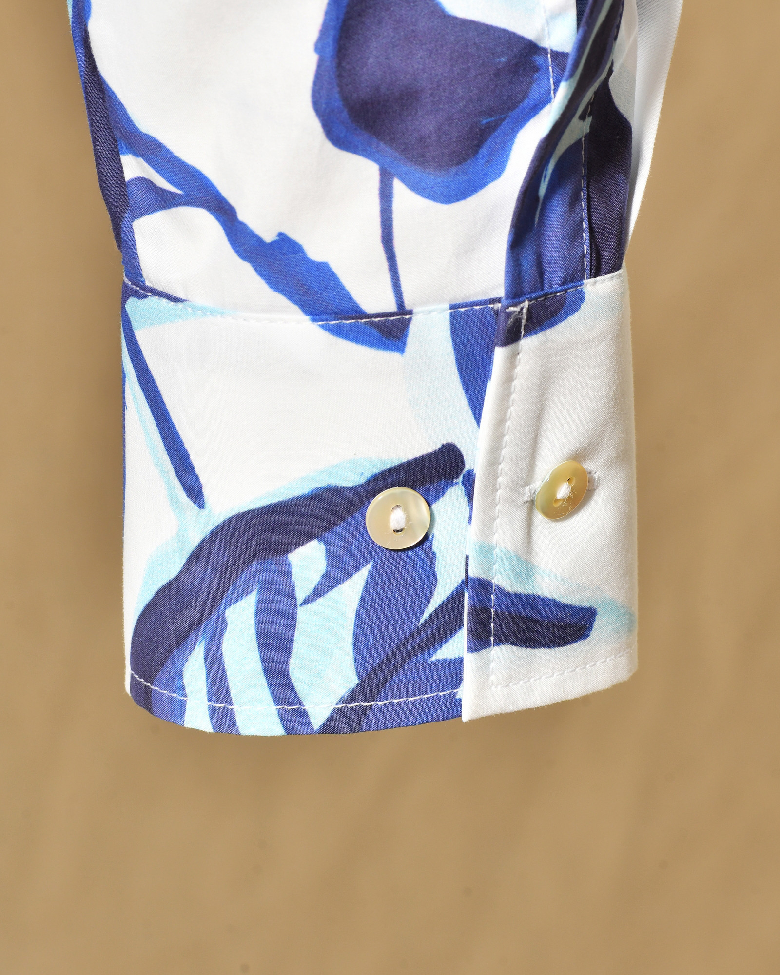 Chemise blanche à imprimé bleu Lady Cotton