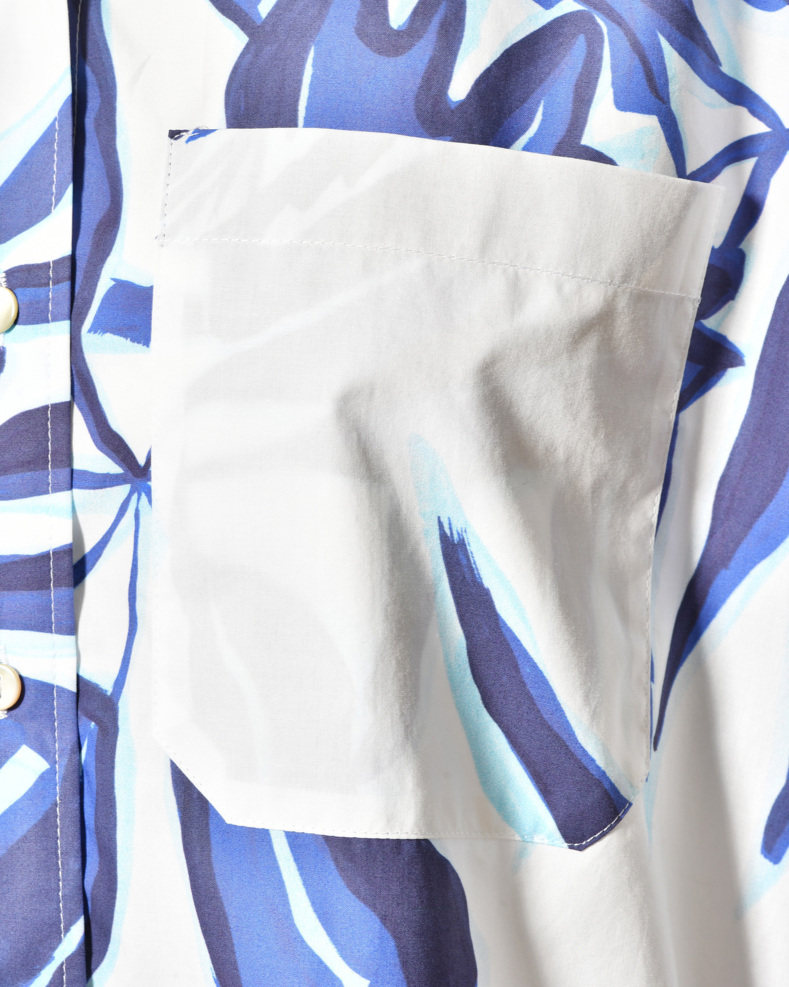 Chemise blanche à imprimé bleu Lady Cotton
