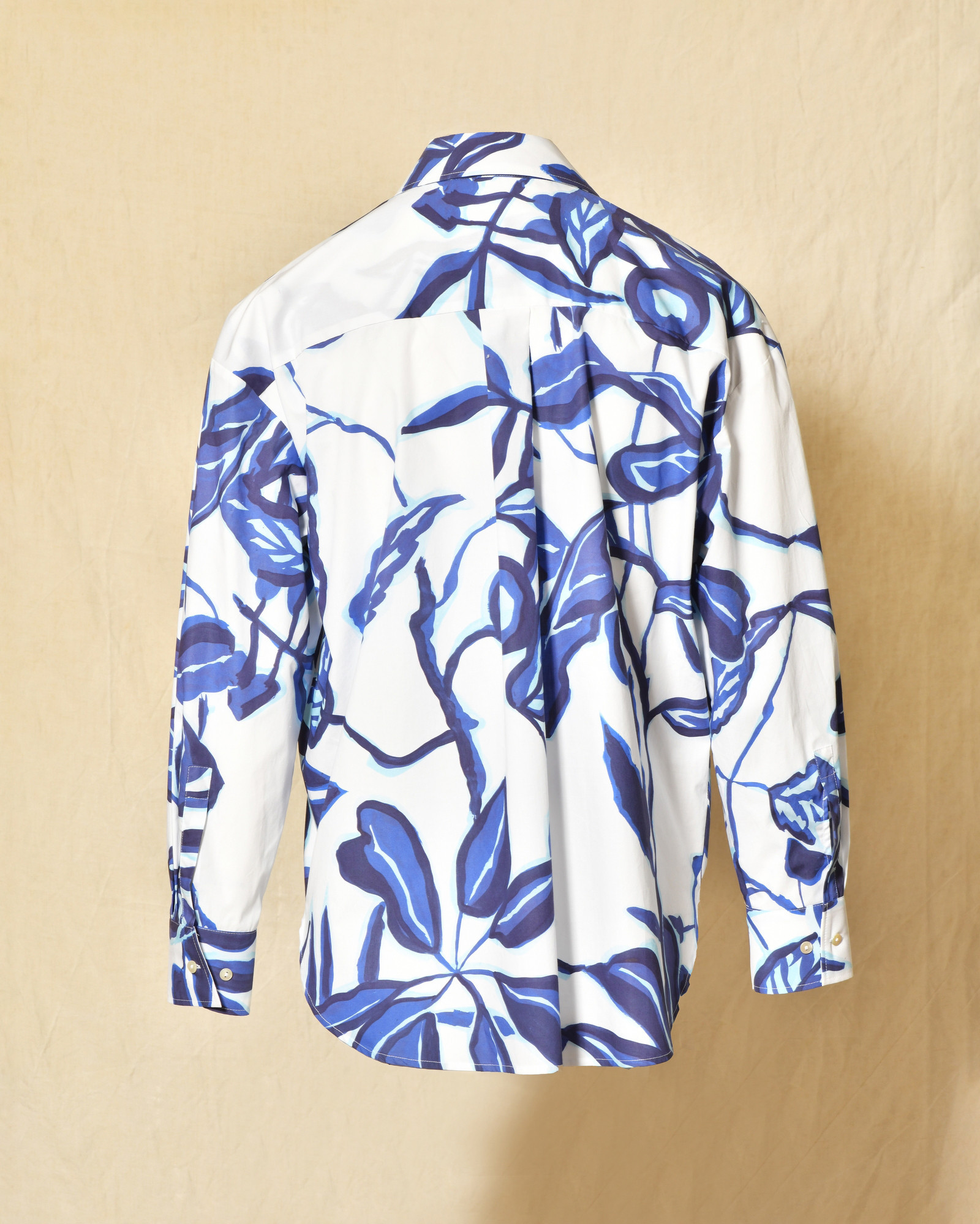 Chemise blanche à imprimé bleu Lady Cotton