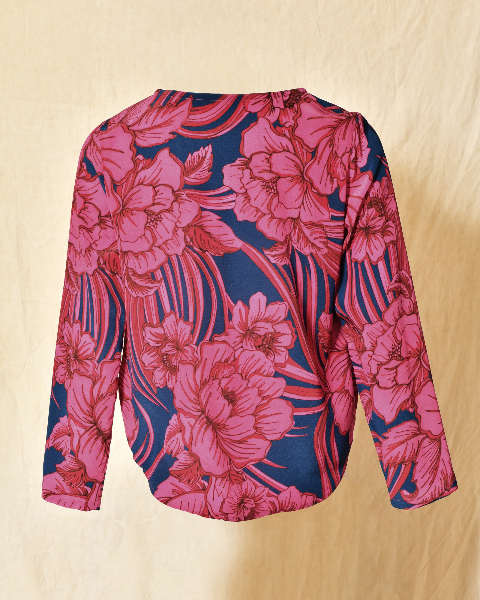 Top en soie violet à imprimé floral Lady Cotton