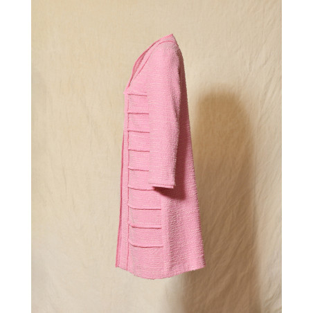 Manteau rose en tweed texturé Edward Achour