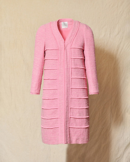 Manteau rose en tweed texturé Edward Achour