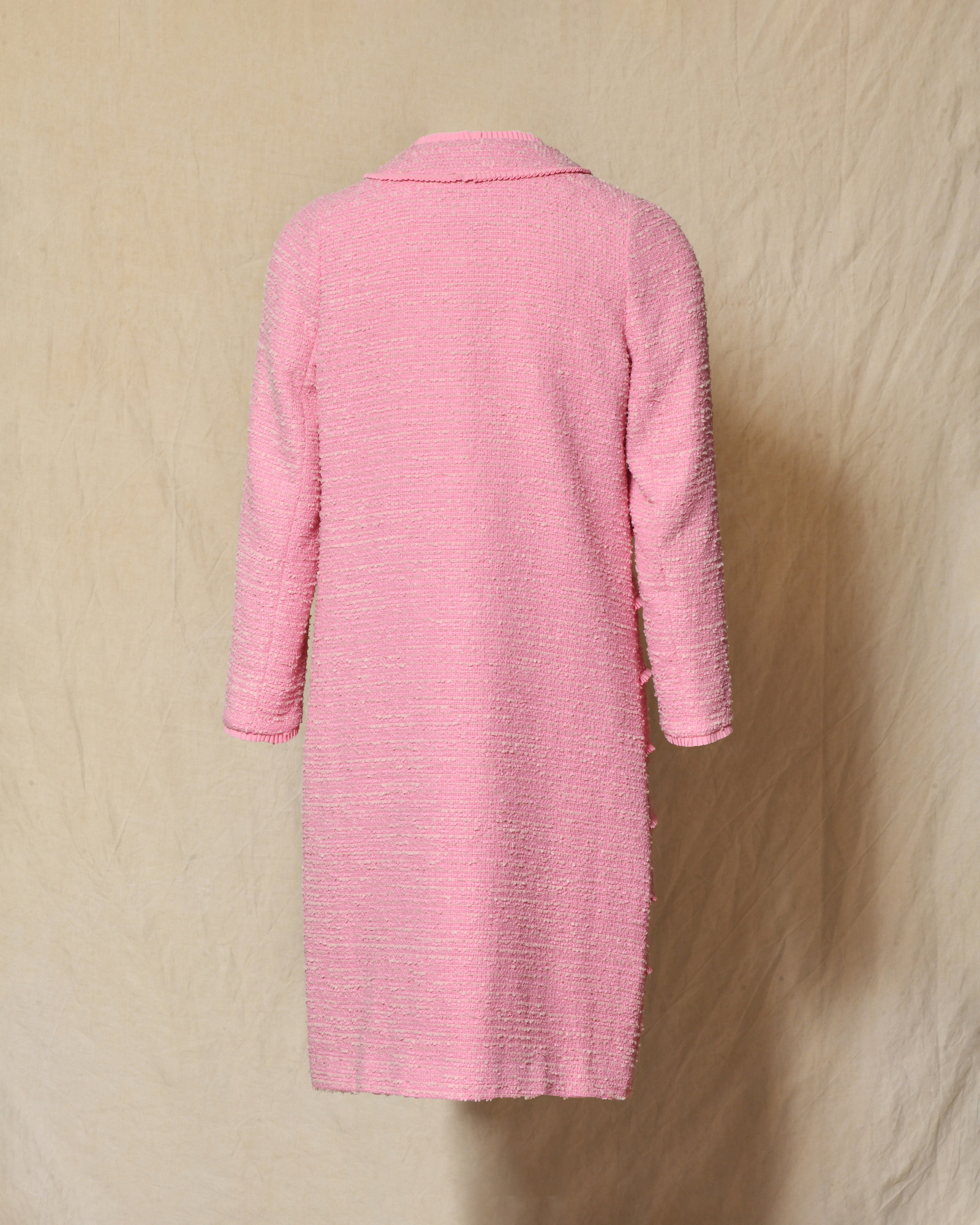 Manteau rose en tweed texturé Edward Achour