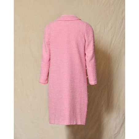 Manteau rose en tweed texturé Edward Achour