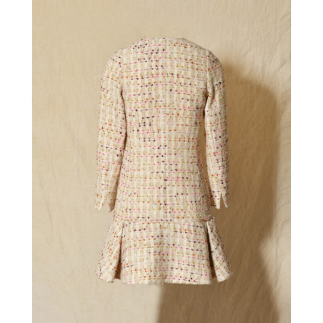 Manteau en tweed écru chiné multicolore Edward Achour